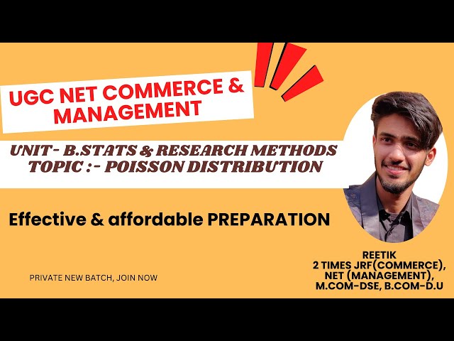 Poisson distribution | Business stats & Research methods | UGC NET Commerce & Management | Reetik