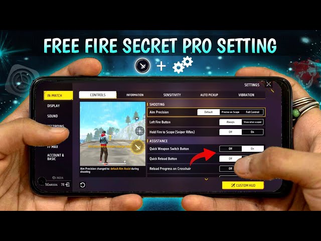 Free Fire Pro Setting [ Secret ] Sensitivity + Fire Button Size | New Headshot Setting ~