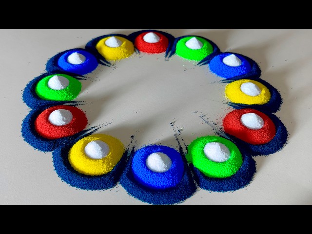 Krishna Janmashtami Rangoli Designs | Simple Rangoli for Beginners | Easy Step by Step Tutorial