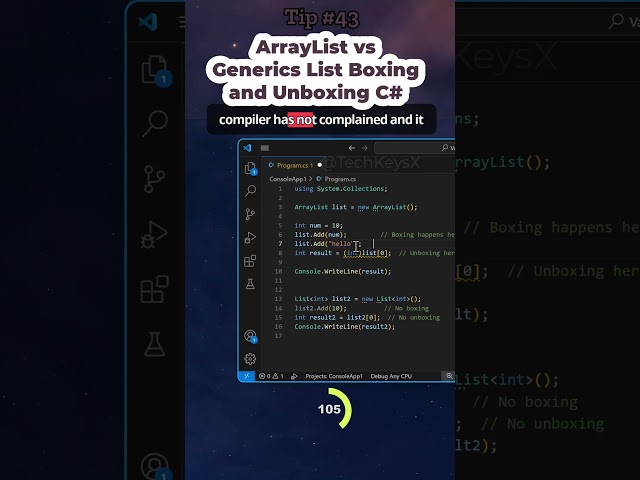 ArrayList vs Generics List Boxing and Unboxing C# Tip #43