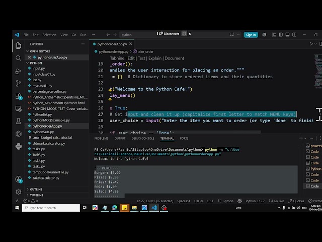 Python Order App