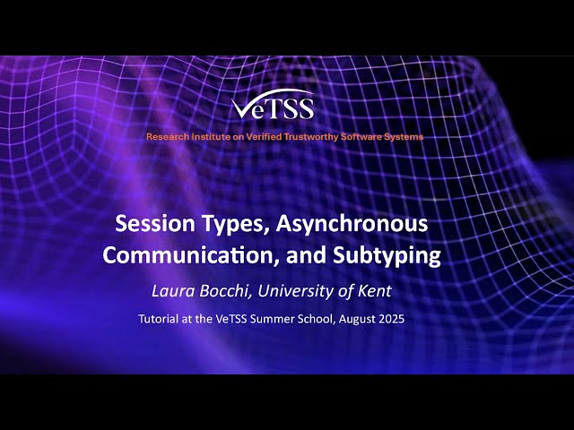L. Bocchi, “Session Types, Asynchronous Communication, and Subtyping”, VeTSS Summer School 25 (VSS25