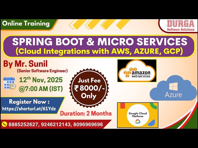 SPRING BOOT & MICRO SERVICES Online Training @ DURGASOFT
