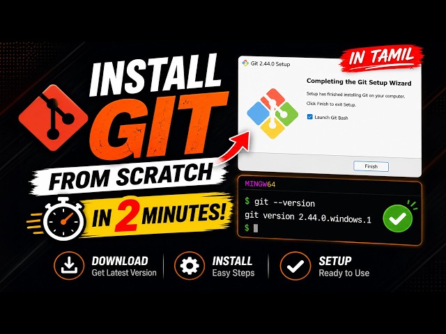 How to Install Git on Windows (2026) | Complete Setup in 2 Minutes | In Tamil