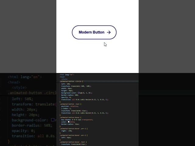 Modern Hover Button Animation 😍 | HTML CSS Button Effect #shorts#youtubeshorts #coding