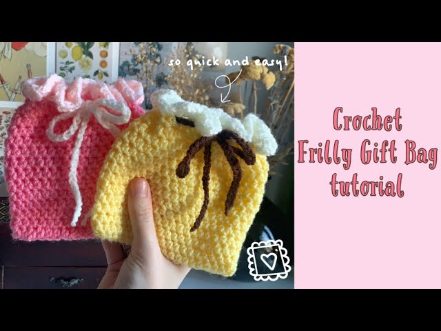 quick & easy crochet frilly gift bags💌 | valentine's crochet | beginner friendly | thisfairymade