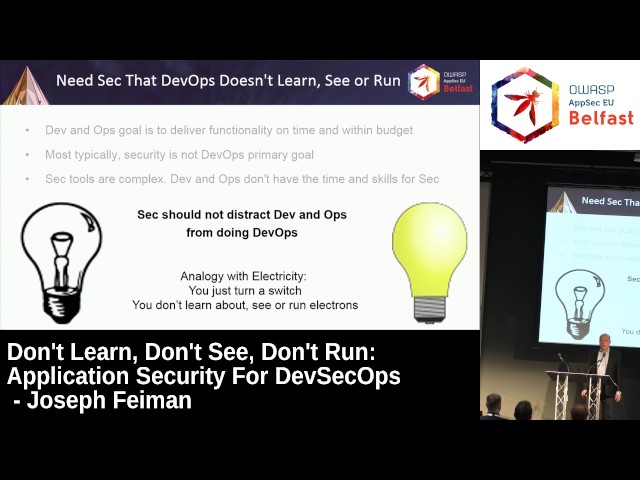 AppSec EU 2017 Application Security For DevSecOps by Joseph Feiman
