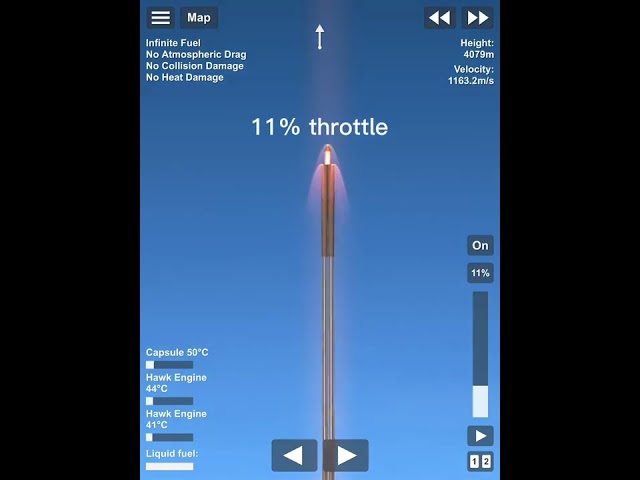 The NOT fastest rocket in spaceflight simulator. (Engine powered with cheats so not valid rocket)