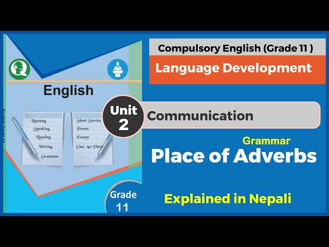 ADVERBS- Parts of Speech|| English Grammar || Compulsory English-Grade 11 || Unit 2 Communication