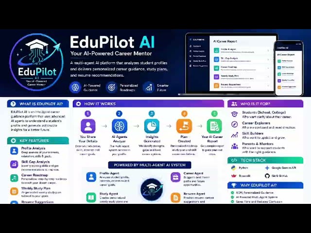 EduPilot AI | Multi-Agent Career Guidance Platform using Gemini, MCP & Streamlit