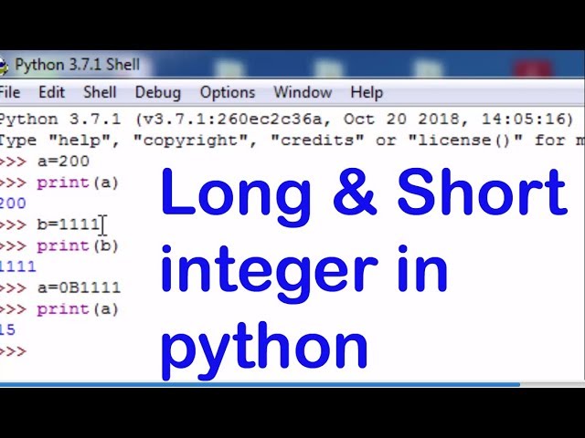 long & short integer in python in hindi