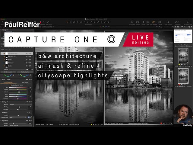 Lens Compression, B&W Architecture, Cityscape Editing - Capture One Live Editing : 13th January 2026