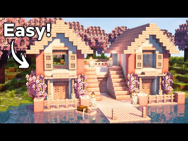 Minecraft: How to Build a Cherry Blossom Survival House | Tutorial🏠