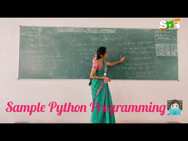 Sample Python Programs | OOPS with Python Programming | SNS INSTITUTIONS 