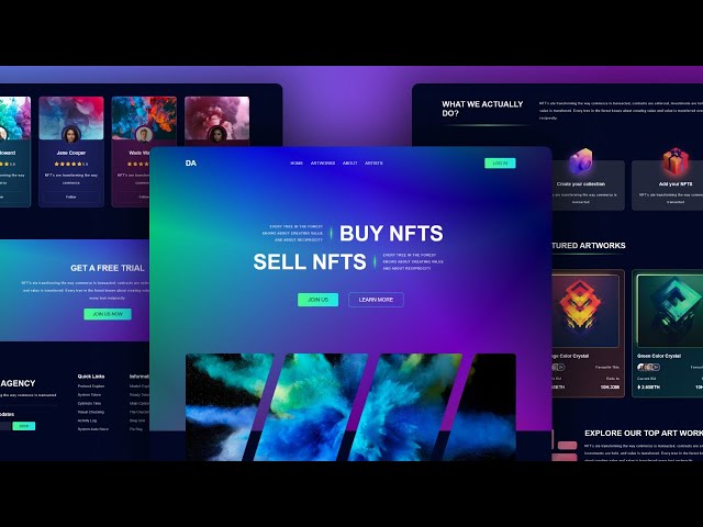 Complete NFT Marketplace Website Design | HTML, CSS, Javascript
