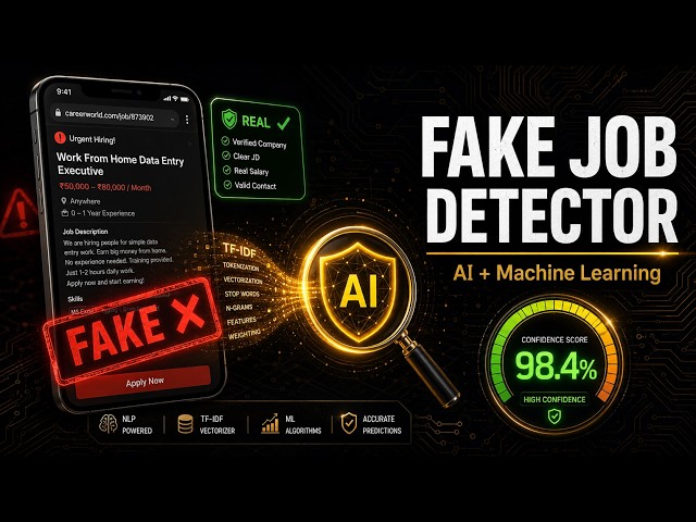 JobGuard AI - Detect Fake Job Postings | Python ML Project | 98.4% Accuracy | Final Year IT Project