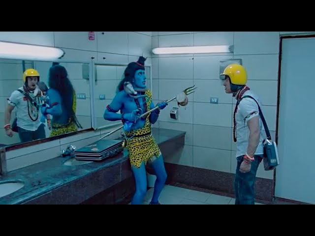 Pk Chases Lord Shiva | pk movie Comedy Scene | Lord Shiva Bathroom Scene | Aamir Khan
