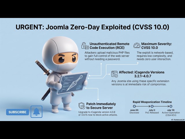 URGENT WARNING: Actively Exploited CVSS 10.0 Zero-Day Wiping Out Joomla Servers (CVE-2026-48939)