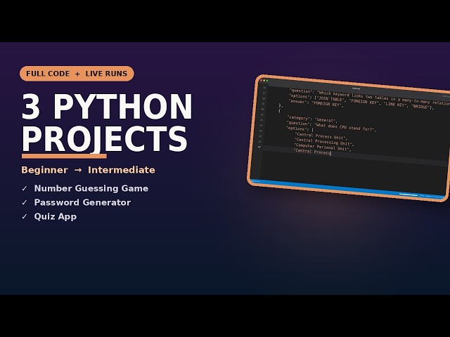 3 Python Projects That'll Actually Teach You to Code (Beginner Friendly) #python #pythonprogramming