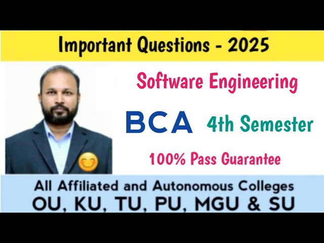 Software Engineering Important Questions 2025 BCA IV Semester 4th Sem Imp Gunshot OU PU TU KU