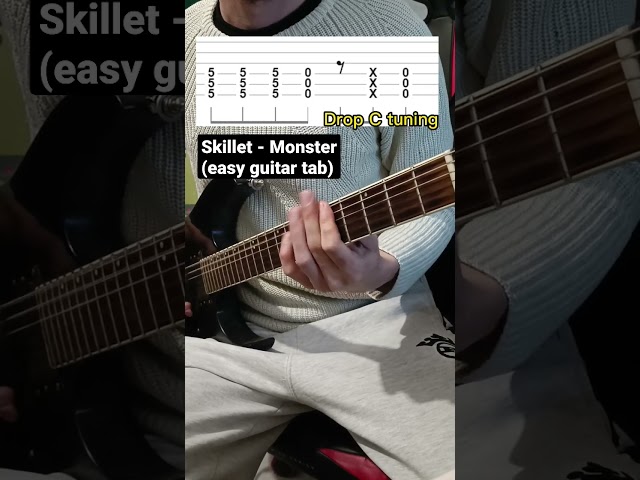 Easy guitar tab: Skillet - Monster