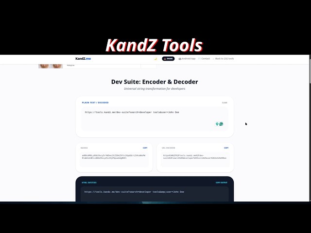 Encode, Decode URL, Base64 and HTML Instantly ❤️