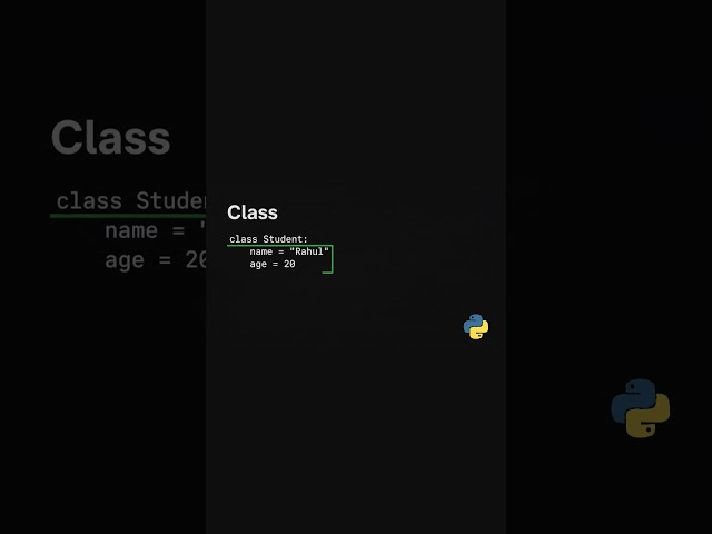 🔥 Python Class Explained in Simple Telugu! (60 Seconds)#shorts #viral #learnpython #pythonlearning