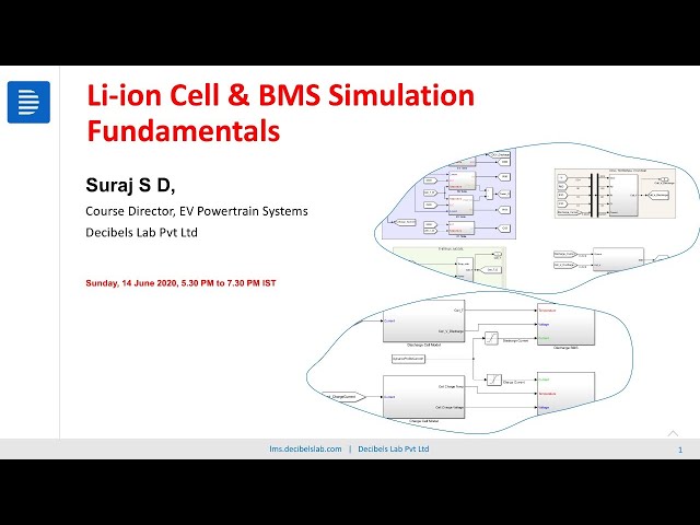Li-ion Cell & BMS Simulation Fundamentals Course