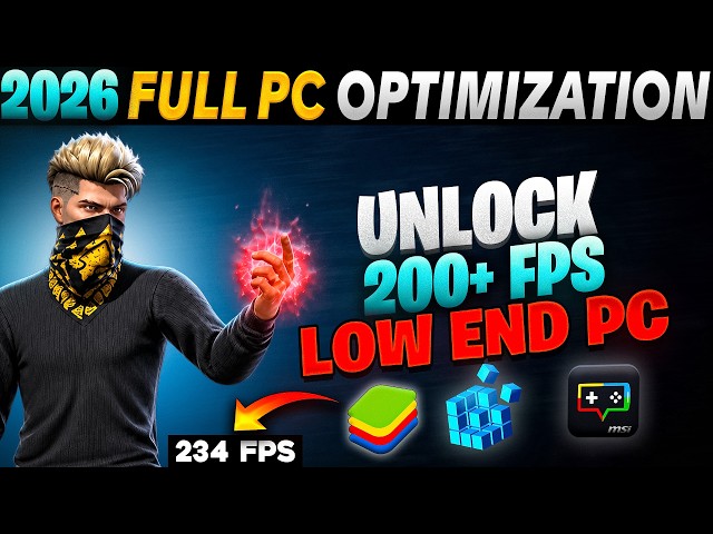 Unlock 200+ FPS In Low End PCs Full PC Optimization Settings To Increase FPS Without Graphic Card