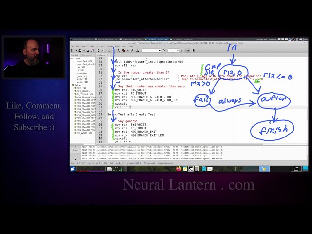 Learn Conditional Branching in x86-64 Assembly (YASM/NASM) - CMP, JE, JNE, JL, JG & More