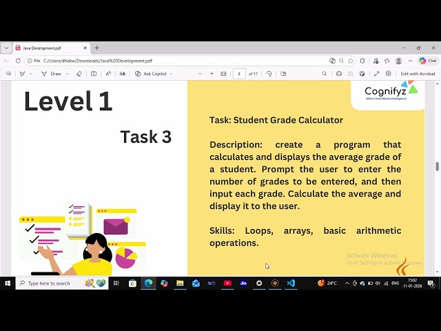 Student Grade Calculator in java| Array, Loop & Arithmetic Operations