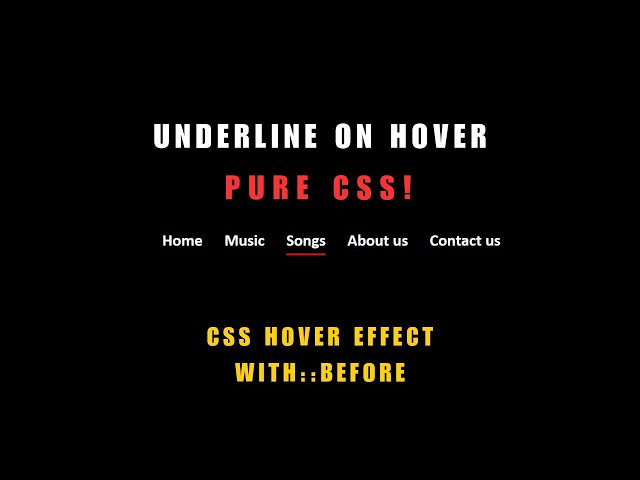 🔥 Amazing CSS Underline Hover Effect Using:: before | CSS Menu Hover Animation Tutorial