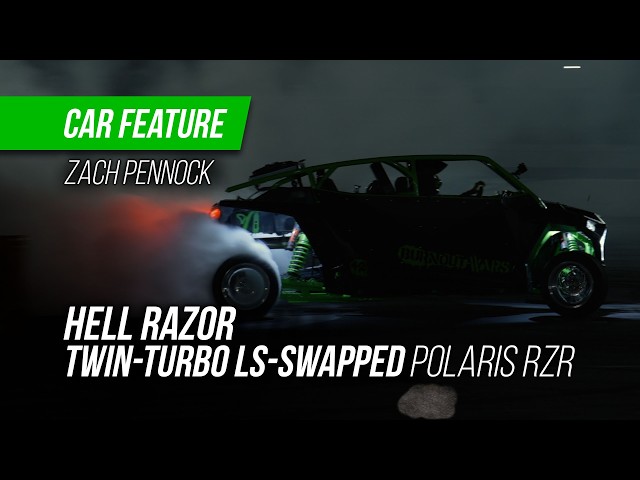 Twin-Turbo LS-Swapped Polaris RZR Hits Burnout Wars | Hell Razor at Holley LS Fest