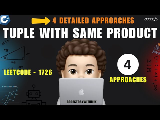 Tuple with Same Product | 4 Detailed Approaches | Dry Runs | Leetcode 1726 | codestorywithMIK