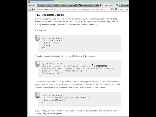 Pessimistic locking in Rails