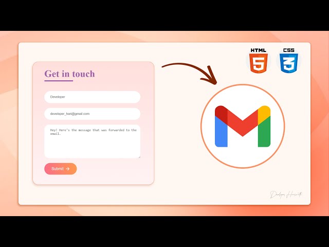 How To Create a Fully Working Contact Form Using HTML & CSS | Get Submissions via Email