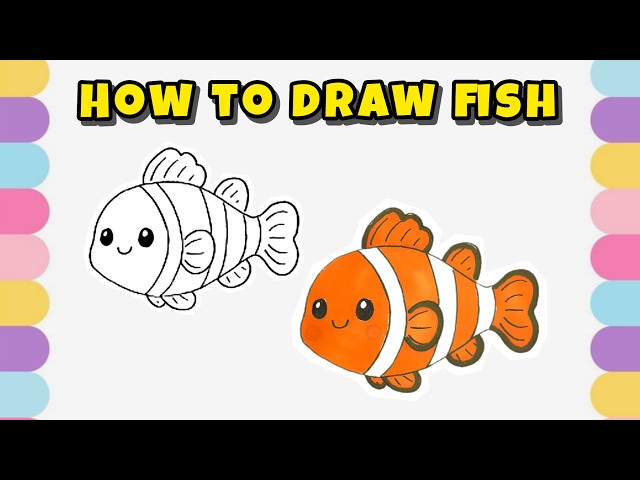 How to Draw a Fish – Ocean Animal Drawing with Colorful Markers