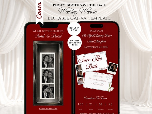 How To Edit Viral Animated Photo booth Save The Date Wedding Website