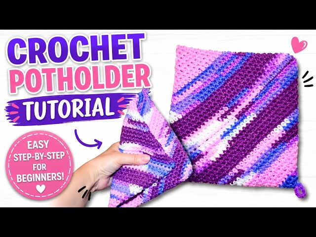 How to Crochet an Easy Double Side Thick Potholder for Beginners