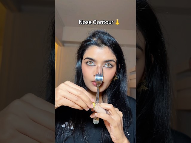 Wait, does this fork contour hack actually work? 🤔 #makeup #testing