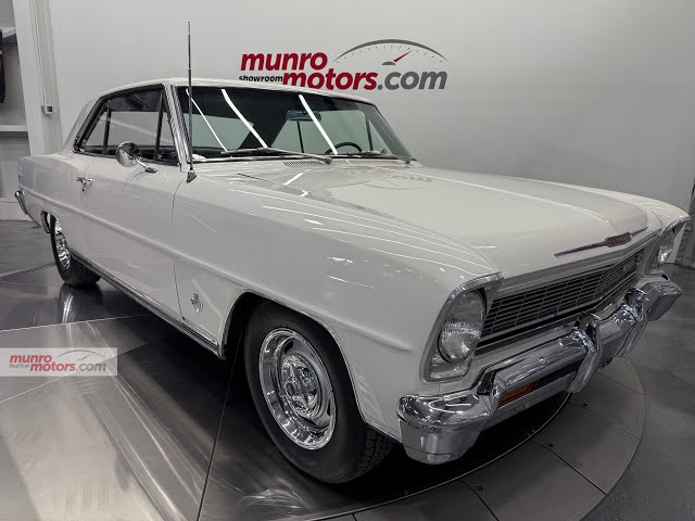 Restored 1966 Chevy ll Nova SS Hardtop 327 V8 THM350 3 Speed Auto A/C PS PB RallyWheels Ermine White