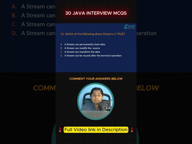 30 Java Interview MCQs  #javadeveloper