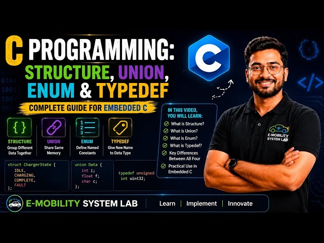 C Programming: Structure, Union, Enum & Typedef | Complete Guide for Embedded C. Part 1