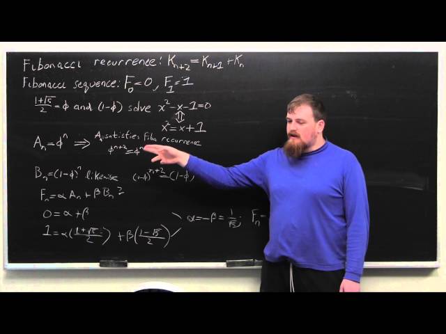 Math in a Minute: Explicit Form for the Fibonacci Sequence