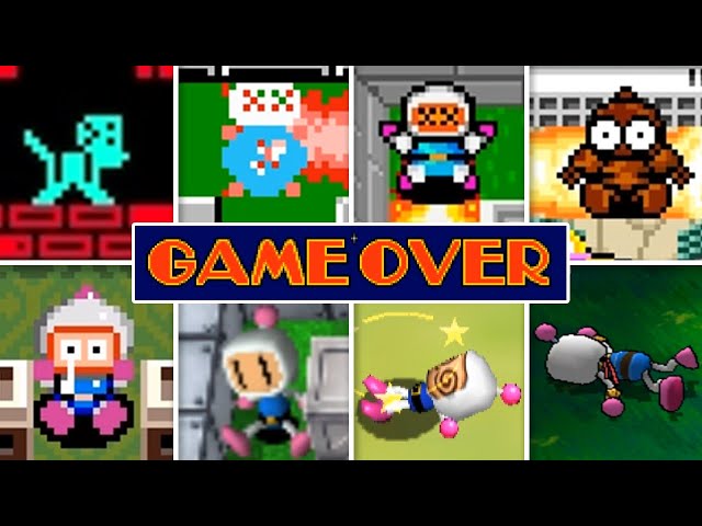 Evolution Of Bomberman Death Animations & Game Over Screens (1983 - Today)