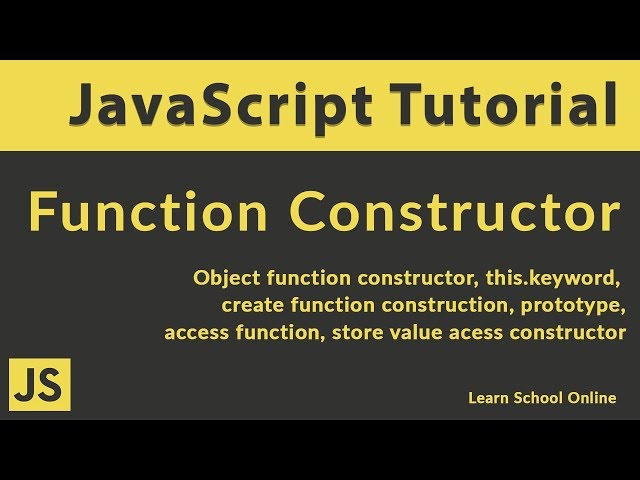 JavaScript Function Constructor - JavaScript Video Tutorial | JavaScript Video for Beginner Tutorial