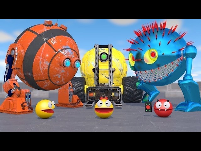 PACMAN 3D Stylized Mechanical Robot Animation | Retro Sci-Fi Motion Experiments Live