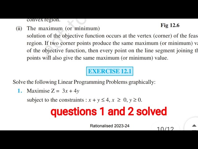 how to solve linear programming algorithms  #12.1 #exercise 12.1#isc #iscmathematics