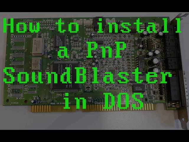 Sound Blaster 16 Vibra PnP Installation for MS DOS