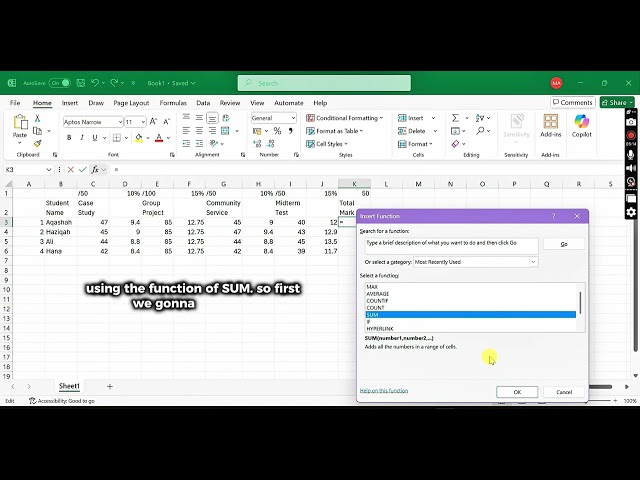 Tutorial on how to use Formula and Functions in Microsoft Excel 